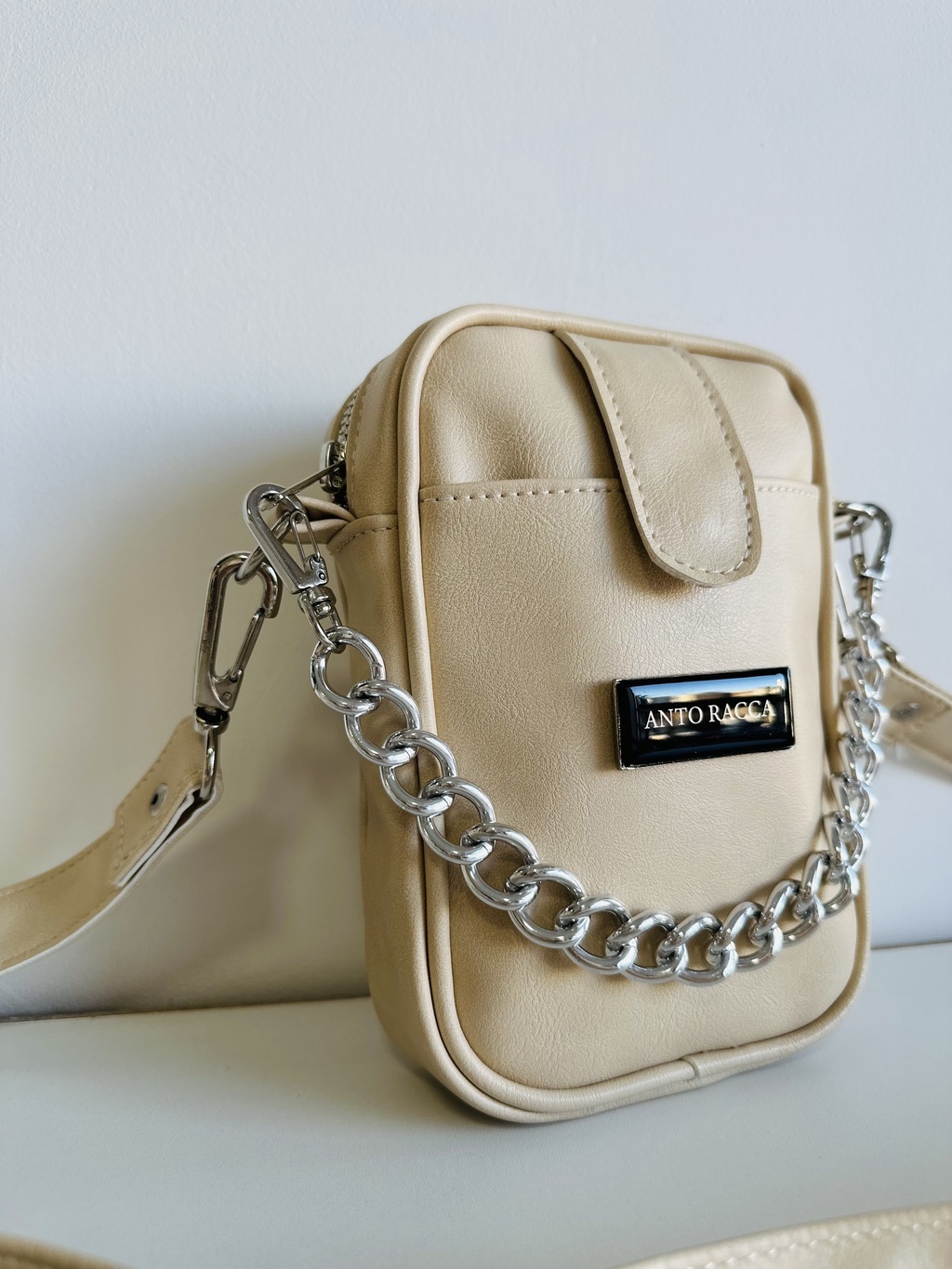 Beige top mini bag