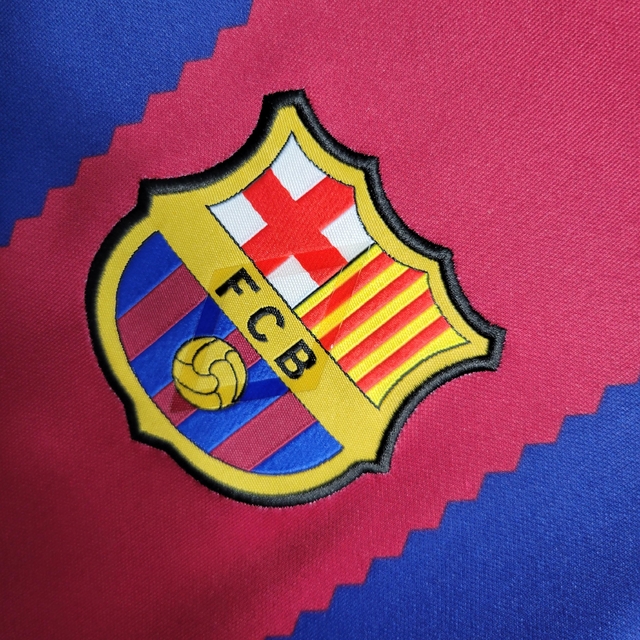 camisa 2023 2024 barcelona home azul e vermelha