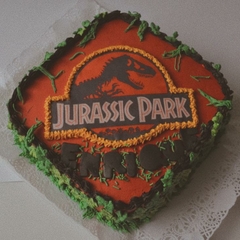 Pastel Jurassic Park cuadrado