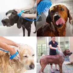 Cepillo De Ducha Para Perro Mascotas Formato Guante Baño