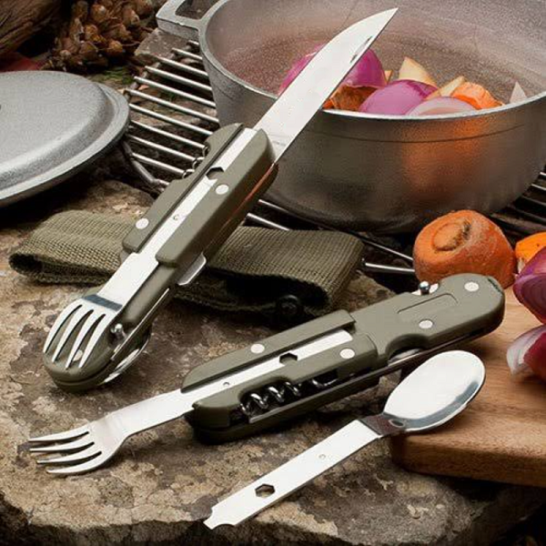 Set Cubiertos Camping Cuchillo Cuchara Tenedor