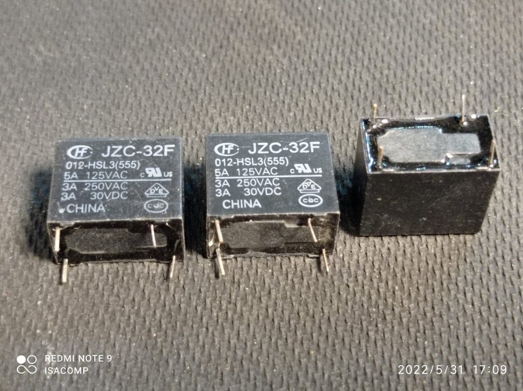 500x Rele Jzc-32f-012-hsl3 12v 5amp 4 Terminais em Promoção na