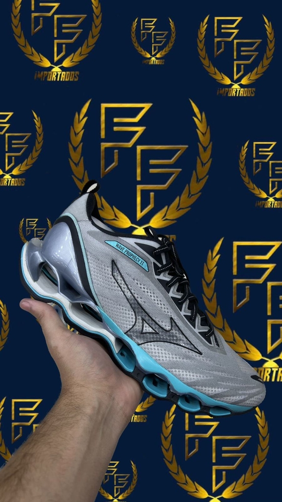 Mizuno wave azul 2025 e cinza