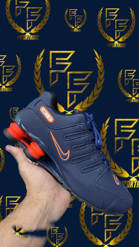Tênis Nike Shox 4 Molas – Azul e Laranja