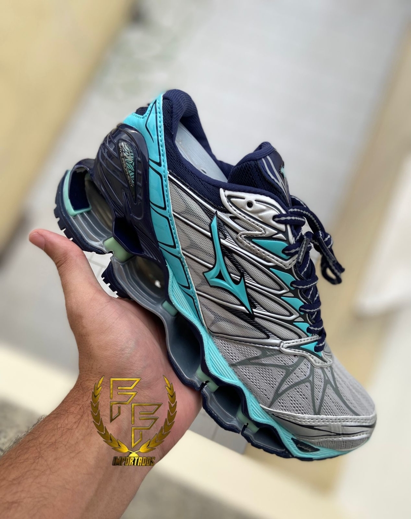 Tenis mizuno prophecy 7 cinza on sale e azul