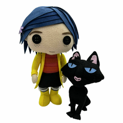 Coraline e o gato de feltro - Sob encomenda 20 dias corridos