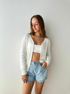 Cardigan Botões Off White na internet