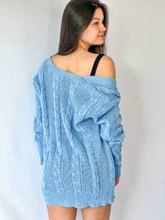 Cardigan longo Azul na internet