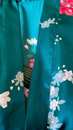 Kimonos Flor - Pavo Real - comprar online