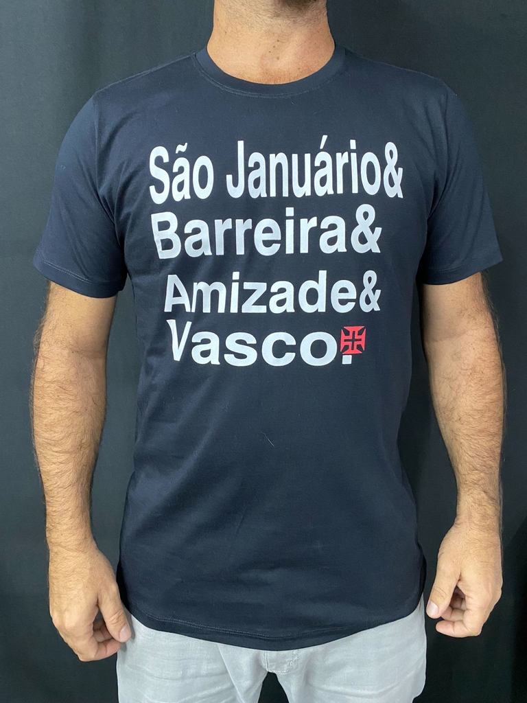 Camisa São Januário, Barreira, Amizade e Vasco - Preta