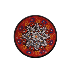 Tigela Cerâmica Turquia Vermelha C/ Detalhes Amarelos 10cm - comprar online