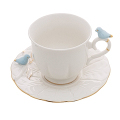 Xícara de Chá C/ Pires Porcelana Birds Azul (unidade) - loja online