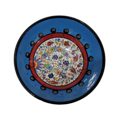 Tigela Cerâmica Turquia Azul C/ Preto 20cm - comprar online
