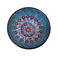 Tigela Cerâmica Turquia Azul C/ Flores 20cm - comprar online