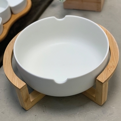 Saladeira de Porcelana C/ Suporte - Toko Artesanato e Decorações