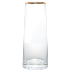 Vaso de Vidro C/ Borda Dourada Liz 27cm - comprar online