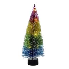 Árvore Decorativa Natal Arco Íris C/ Led 20cm