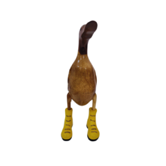 Pato de Madeira Botas Amarelas M - comprar online