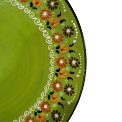 Prato de Cerâmica Turquia Verde Claro 30cm - comprar online