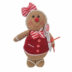 Boneco de Natal Gingerbread Menina Em Pé 45cm