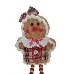 Boneco Natal Menina Sentada Gingerbread - comprar online