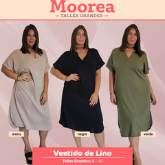 Vestido De Lino De Mujer En Talles Grandes