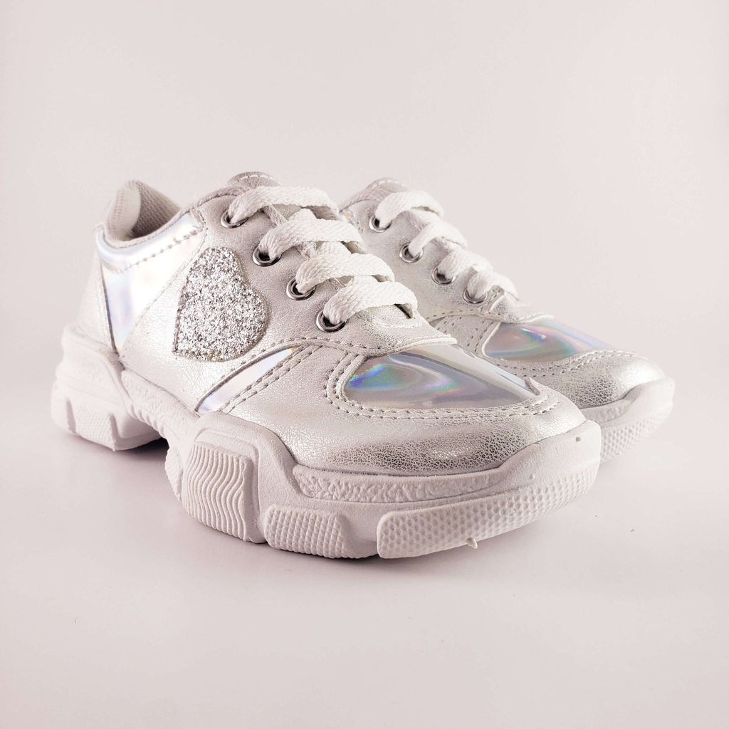 Zapatilla Con Glitter Plateadas Pancita | Guri Zapatos