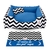 Cama Cachorro Gato Personalizado Media 60x60 3 Pç Chevron - Azul