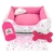 Cama Cachorro Gato Media 60x60 5 Pç Nuvem Com Ossinho - Rosa Bebe