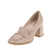 Sapato mocassim em couro com detalhe travessa salto 7,5 cm forrado - loja online