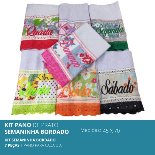 Kit Jogo De Cozinha Estampado 7 Peças Capas Panos de cozinha Várias Cores