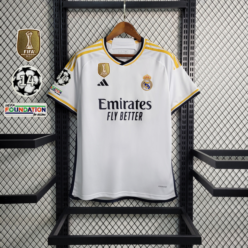 Camisa Real Madrid I 23/24 Torcedor Adidas Masculina - Branco