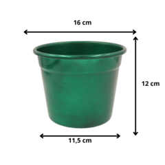 Vaso De Metal 12x16 Cm - Verde - Kit 03 Unid - Sem Furo na internet