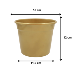 Vaso De Metal 12x16 Cm - Dourado - Kit 03 Unid - Sem Furo na internet