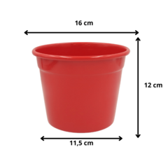 Vaso De Metal 12x16 Cm - Vermelho - Kit 02 Unid - Sem Furo na internet