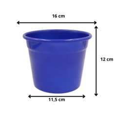 Vaso De Metal 12x16 Cm - Azul - Kit 03 Unid - Sem Furo na internet