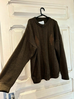 Casaco de frio cardigan tricô marrom vintage *vintage* GG ao G2