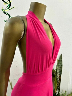 Vestido longo fenda verão rosa pink Evolução Eco * P/M - comprar online