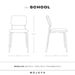 Silla School Tapizada Marron - MOJUVA