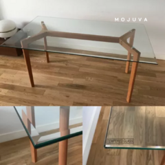 Mesa Estocolmo vidrio y madera - comprar online