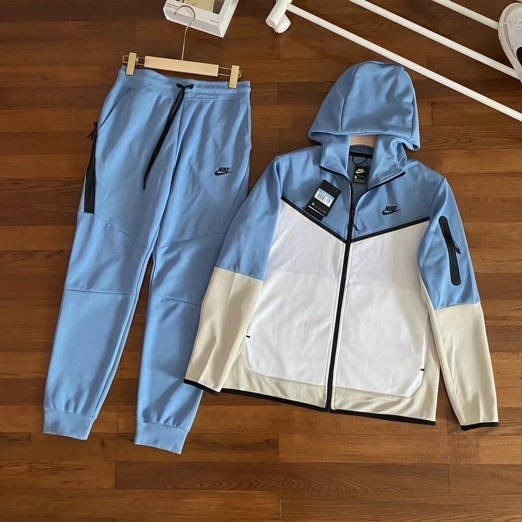 Conjunto Nike Tech Fleece White/Blue