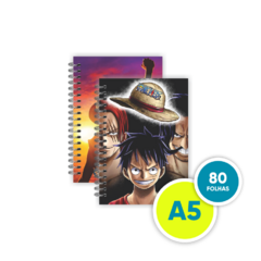 Caderno A5 pautado 80 folhas - Coleção One Piece