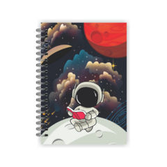 Caderno A4 pautado 80 folhas - Coleção Astronauta - Loja Criar Mais