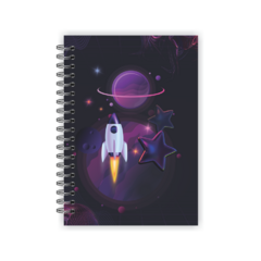 Imagem do Caderno A5 pautado 80 folhas - Coleção Astronauta