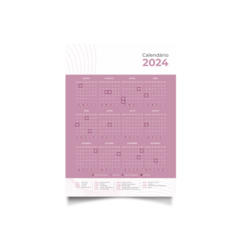 Calendário 2024 Padrão de parede A4 cores na internet