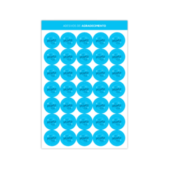 Adesivo de Agradecimento (MIMO) - 3x3cm cada (cartela 19x28,3 com 35 adesivos) - Loja Criar Mais