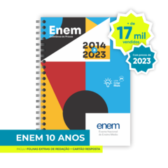 Apostila ENEM 2024 com 10 ANOS de Provas + Gabaritos + Folhas de Redação (Provas de 2014 a 2023)