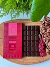 Chocolate 70% cacau com framboesa - LOW CARB - zero açúcar - 80g