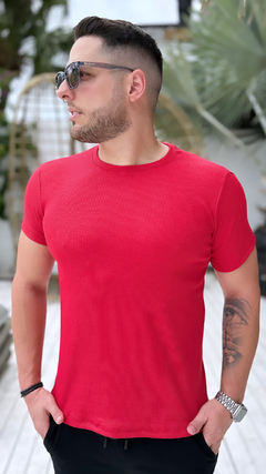 Camiseta Canelada - Vermelho