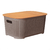 Caja Organizadora Simil Rattán Con Tapa de Madera 36x25x17 cm - comprar online